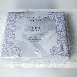 4-Piece Queen Sheet Set in Tan Leaf